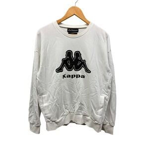 Kappa x Emoda Men's M‎ White Sweatshirt Pullover Jumper Classic Logo Minimalist